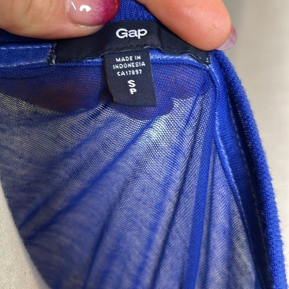 Gap Sheer See through burner Royal Blue Tee Shirt Sz small - Picture 6 of 6